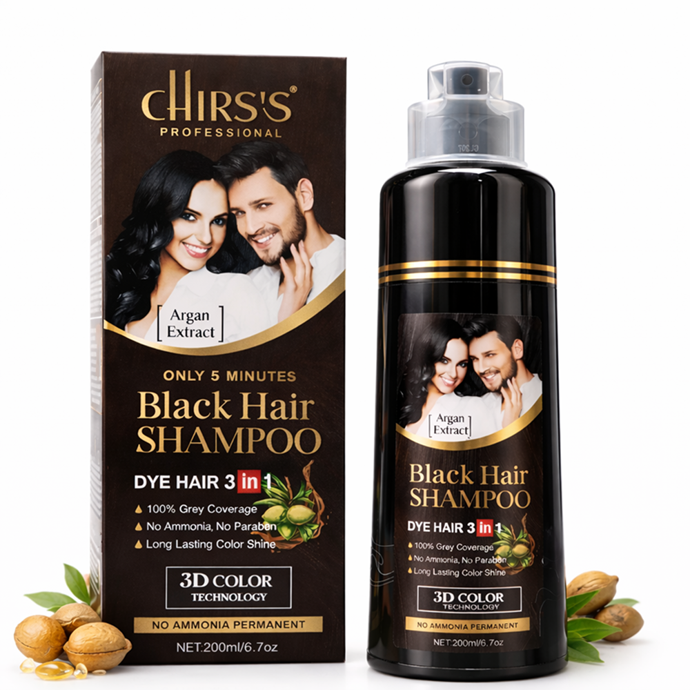 Chirs’s Professional Argan Extract Black Hair Shampoo (3 in 1)